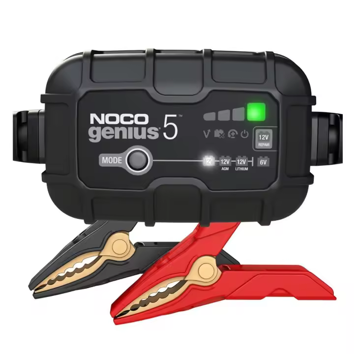 NOCO GENIUS5: Cargador de Batería 5A, 6V y 12V, Mantenedor y Desulfatador para Baterías de Plomo-Ácido y Litio de Coche y Moto - 1