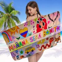 Toalla De Playa Grande Para Niños K-Karol G Manana Sera Bonito Toalla De Baño Y Piscina Absorbente Microfibra Cartoon Summersoft Para Natación - details 6