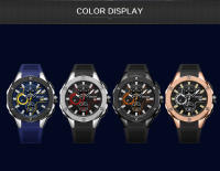 Reloj De Pulsera Militar Deportivo Para Hombre MEGIR Marca Top Resistente Al Agua Con Correa De Silicona Azul Y Calendario Automático Movimiento De Cuarzo - details 9