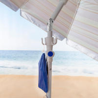 AKTIVE, Sombrilla playa antiviento, Marinera, 210 cm, Protección UV50, Mástil acero, Inclinable y regulable en altura, Tejido poliéster Oxford, Sombrilla para la playa, Sombrillas grandes, Sombrilla playa grande - details 7