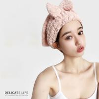 Toalla De Secado Rápido Para Pelo Con Lazo Cubrecabezas Grueso Para Mujer Accesorios De Baño Material De Terciopelo Forma Redonda - details 4