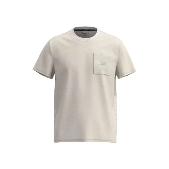 Pepe Jeans Camiseta Oxford Hombre Beige Manga Corta Bolsillo Lateral - 1