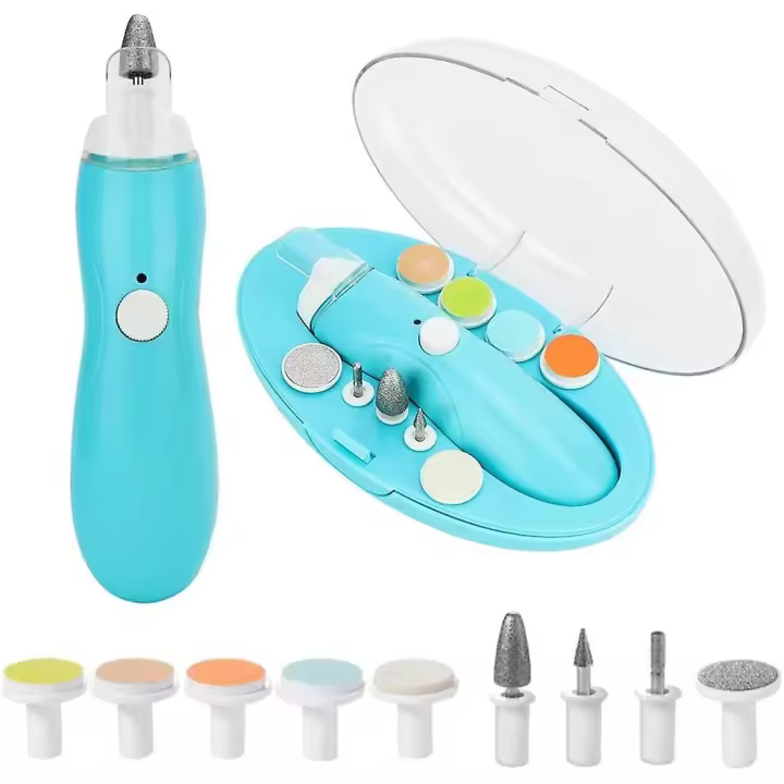 Con 9 cabecales de Pulido de repuesto, cortador de uñas de velocidad ajustable para niños y adultos - 1
