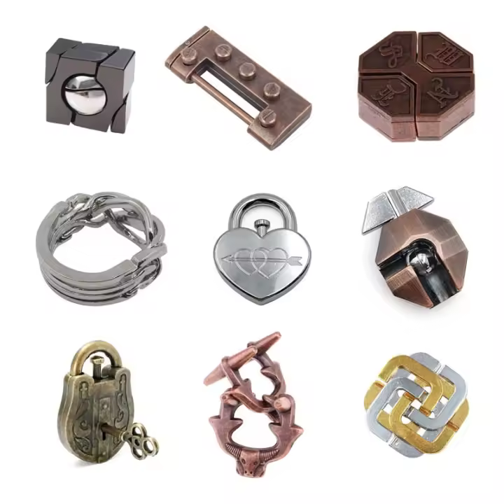 Juego De Rompecabezas Inteligente IQ Metal Clásico Para Niños Y Adultos Juguetes Mágicos Desafiantes Regalos Divertidos - 1