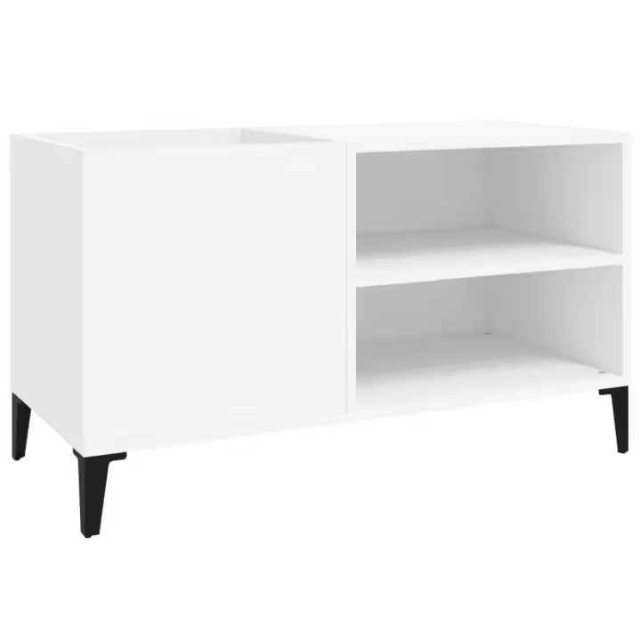VidaXL Mueble para discos Madera contrachapada Blanco 84,5x38x48 cm - 1