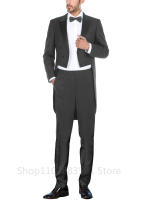 Traje Formal Azul Para Hombre 2024 Con Chaqueta Y Pantalones Doble Botón Estilo Casuál Para Boda Y Ocasiones Elegantes - details 7