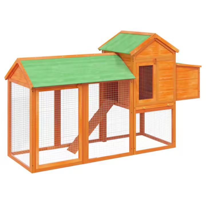 vidaXL Gallinero moca 193x65x117 cm Color Moca,  Gris,  Marrón y mas - 1