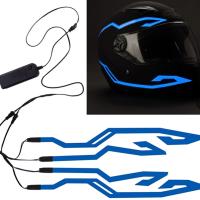 Casco De Motocicleta Con Luz LED Impermeable Y Cold Light 4-en-1 Con Etiqueta EL Accesorios Para Ciclismo Nocturno Para Hombres Material Polyester - details 2