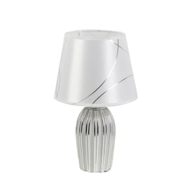 LAMPARA CERAMIC PLATEADA C/PANTALLA HM8521137 FIJALO - 1
