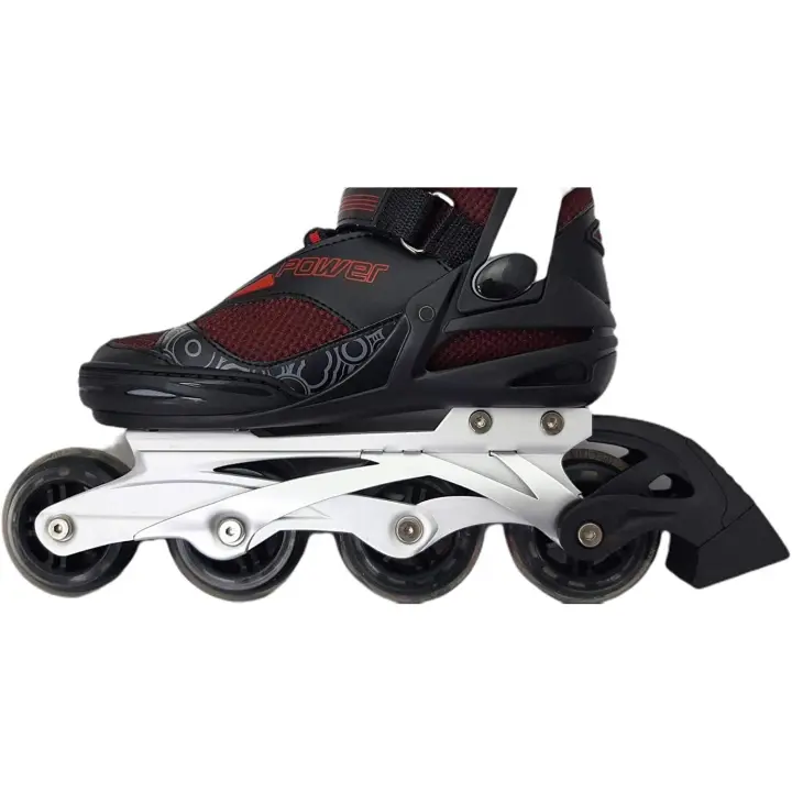 Patines en Línea Unisex Action PW-150AI - Negro y Rojo - Talla 36 - 1