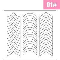 2pcs Adornos De Uñas Para Manicura Francesa Pegatinas De Arte De Uñas Con Guías De Borde Forma Para Decoración DIY Pack De 2 Hojas - details 3