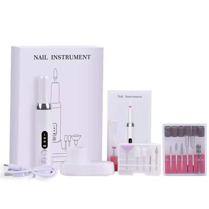 Juego de manicura Profesional, Lima de uñas Eléctrica USB, velocidad ajustable, Kit de manicura y pedicura Eléctrica - 1