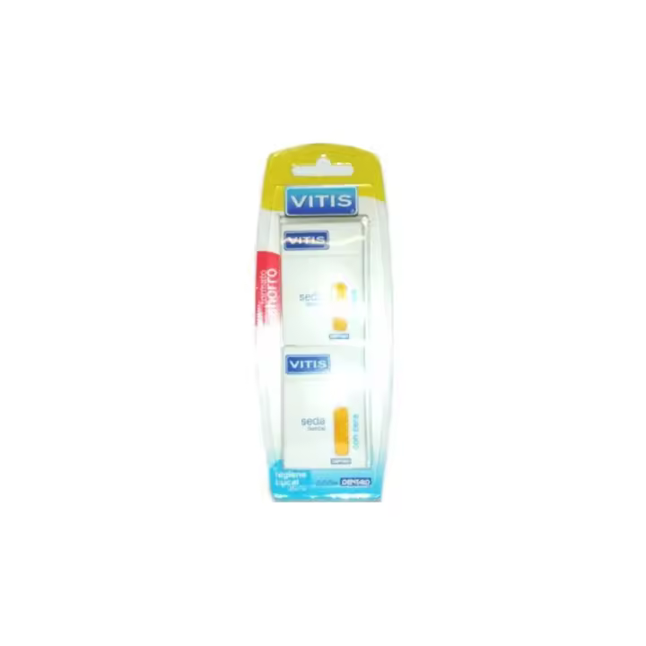 VITIS DUPLO SEDA DENTAL CON CERA 50 METROS X  2 UNIDADES. - 1