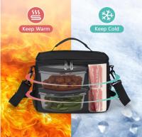 Bolsa Termica Porta Alimentos 8.6L, Nevera Portatil Negra, Fiambreras Comida Trabajo, Escuela y Picnic. Fiambrera Termica Con Cubiertos Para Llevar - details 5