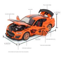 Ford Mustang Shelby GT500 1:32 Coche De Deportes De Aleación Modelo De Metal Con Sonido Y Luz Juguete De Colección Para Niños Regalo - details 2
