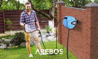 Arebos Carrete Manguera Jardín Automático | Enrollador Manguera | 20 M | 180° Giratorio | Azul - details 0