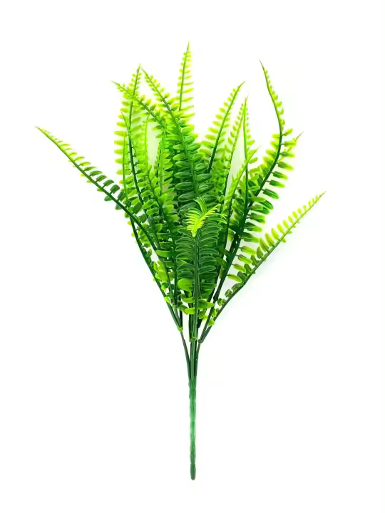 2Pcs Plantas Artificiales Ramales De Hierba Falsa Verde Resistente Al UV Para Exterior Decoración De Hogar Y Bodas - 1