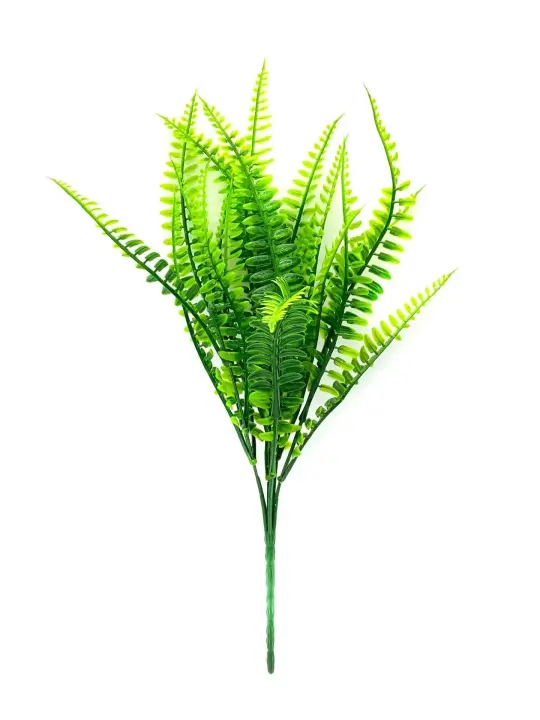 2Pcs Plantas Artificiales Ramales De Hierba Falsa Verde Resistente Al UV Para Exterior Decoración De Hogar Y Bodas - 1