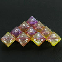 D10 Juegos De Dados Rol DND Colores Mixtos Efecto De Brillo Estilo De Fuente Retro Único Accesorios Para Juegos De Mesa RPG - details 5