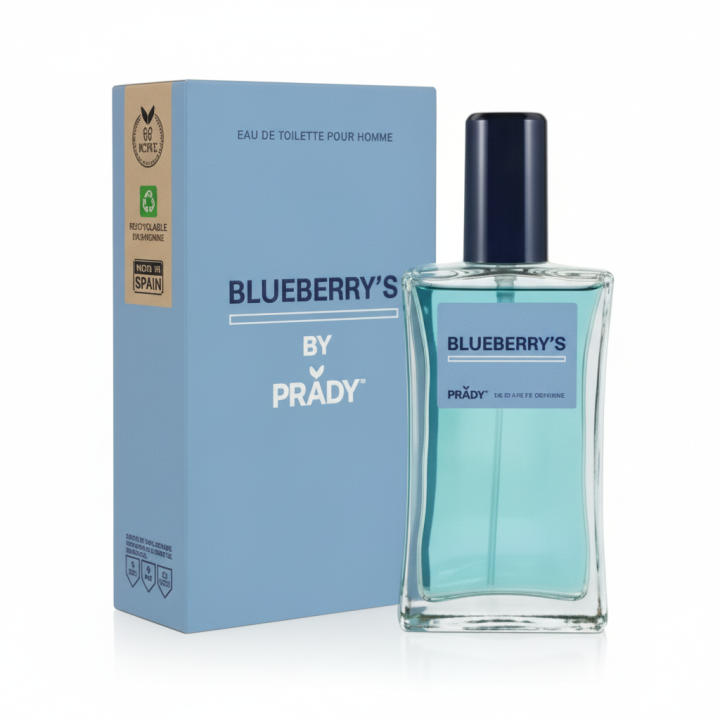 Perfume masculino Blueberry’s de Prady, fragancia fresca y limpia con aroma suave y equilibrado, ideal para el uso diario. Eau de toilette presentada en estuche original, práctica y versátil. 🚚 Envíos a España 24/48 horas.