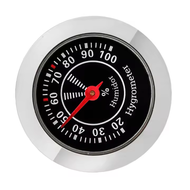 Higrómetro Mecánico Analógico Diseño Redondo Ideal Para Humidor Y Monitoreo De Humedad Interior - 1