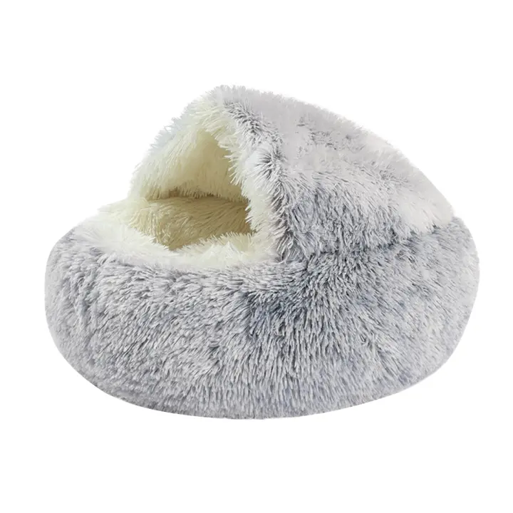Cama De Gato Invierno Super Caliente Nido De Peluche Larga Para Perros Pequeños Y Gatos Cama Redonda Almohadilla De Descanso Para Mascotas - 1