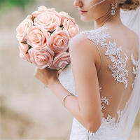 27pcs Flores Artificiales Rosas Con Tallo Para Fiestas DIY Bodas Centros De Mesa Arreglos OPP Bag Empaquetado Flores De Plástico Para Decoración Del Hogar - details 2