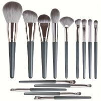 Conjunto de 14 broches de maquillaje de Lujo-Broches profesionales de Felpa Verde para detalles completos de Rostro y Ojos-Ideal para base, Contour y difuminado - details 2
