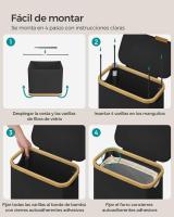 Cesto de Ropa Sucia con Tapa 65L, Plegable, Forro de Malla Extraíble, Tejido Oxford, Asas de Bambú, 42x22.5x70.5 cm - details 22