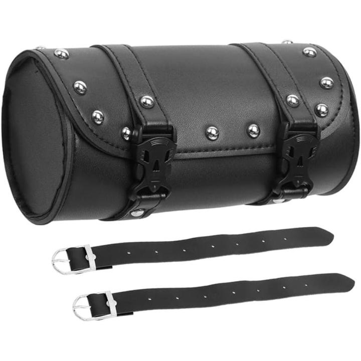 1 stuk Motorfiets Gereedschapstas - Gereedschapstas - 2 Strip Gespen - Sluitgereedschap - Waterdicht - PU Leer - Vork Tas - Multifunctioneel - Geschikt voor Motorfiets, Elektrische Voertuigen - Universele Vork Stuur Gereedschapstas - Fiets Opber