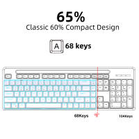 Teclado Mecánico De Juegos HXSJ V800 65% Mini Con Switches Azul/rojo Intercambiables Y Teclas ABS Doble-shot Iluminación Multi-color Modos De Iluminación Diferentes - details 8