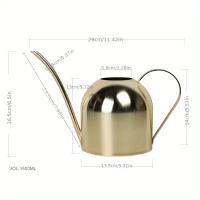 Maceta De Riego De Acero Inoxidable Con Boquilla Larga Accesorios De Jardín Para Plantas Sandía De Cobre Pulido Metal - details 18