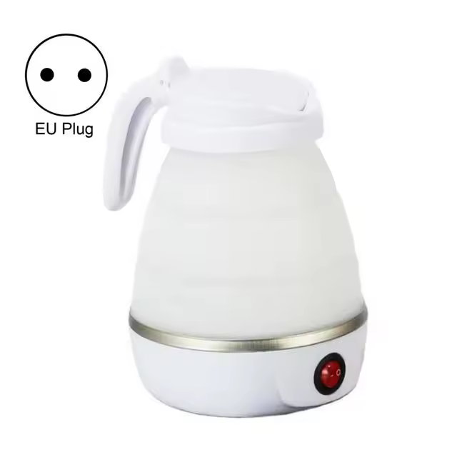 Mini hervidor de agua eléctrico de silicona plegable silicona portátil de agutilcalentador al aire libre campingtetera de aguatécafé0.6L600W - 1