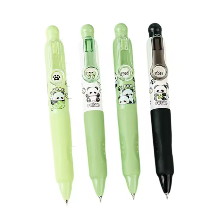 Fubao Panda Bolígrafo Gel De Bolsillo Adorable Con Mecanismo De Presión Neutral Punta 0.5mm Material Plástico Para Oficina Y Escuela - 1
