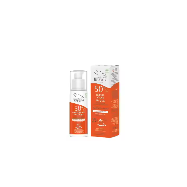 CREMA PROTECTORA SOLAR NIÑOS SPF 50+ LABORATORIOS BIARRITZ  con FILTROS 100% NATURALES - 1