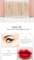 300/500pcs Algodón Swabs Doble Cabeza Con Palitos De Madera Médicos Para Nariz Y Oídos Limpiador Microbush Herramienta De Belleza Para Maquillaje - details 6