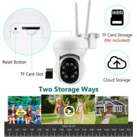 Cámara de Vigilancia WiFi Exterior 1080MP 2.4 + 5G wifi, Zoom 4x, Audio Bidireccional Visión Nocturna + Tarjeta de Memoria 64G - details 6