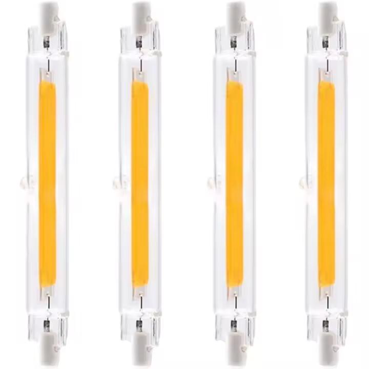 Bombilla LED de bajo consumo regulable de 118 mm y 20 W, equivalente a una lámpara halógena de 200 W, 220 V, tipo J, COB R7S, delgada, lineal, para techo, suelo y más (paquete de 4) - 1