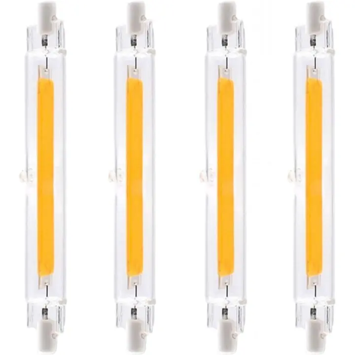 Bombilla LED de bajo consumo regulable de 118 mm y 20 W, equivalente a una lámpara halógena de 200 W, 220 V, tipo J, COB R7S, delgada, lineal, para techo, suelo y más (paquete de 4) - 1