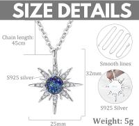 Collares Cósmico Estrella Y Luna Para Mujer Niña, S925 Plata Collar Star Moon Cosmic, Collar De Estrella Especial En El Universo - details 0