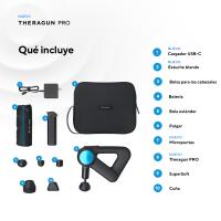 THERABODY THERAGUN PRO - Pistola de Masaje Profesional para Alivio del Dolor y Recuperación Muscular Superior, Motor Silencioso, Rutinas Integradas, 6 Cabezales Intercambiables, Mejora Movimiento y Sueño, Masajeador Corporal de Percusión - details 3