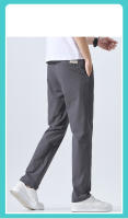Pantalones Elásticos Suaves Para Hombre Verano Delgados Cintura Ajustable Moda Coreana Slim Casual Formal Trajes Marca Ropa - details 2