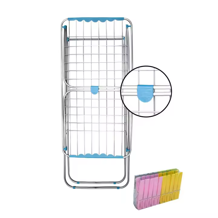 JARDIN202 - Tendedero de Aluminio con Capacidad de 20m Incluye 20 Pinzas | Tendal Plegable con Varillas Gruesas y Resistente - 1