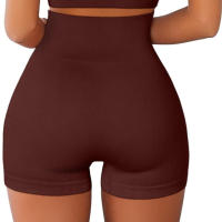 Shorts Deportivos Sin Costuras De Cintura Alta Para Mujer Yoga Fitness Running Estilo Levantamiento De Caderas Material Nylon - details 11