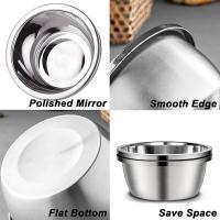 Tazas De Alimento Y Agua Para Perros De Acero Inoxidable Tamaño Universal 20cm 24cm 28cm 30cm Redondas Para Pequeños Medianos Y Grandes Perros Suministros Para Mascotas - details 3