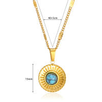 Collar Colgante Forma De Lágrima Dorado Para Mujer Acero Inoxidable Piedra Natural Joyería Moda Regalo Para El Día De La Mujer - details 9