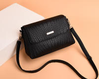 Bolso De Hombro Negro Para Mujer De Cuero PU Color Sólido Bolso Cruzado Mensajero Monedero Mano Bolsos De Moda - details 9