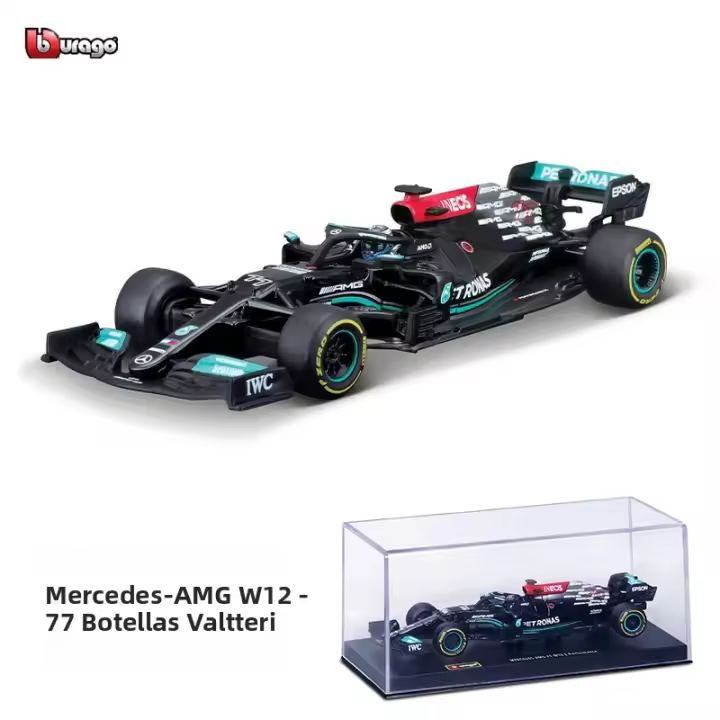 Modelo De Carrera Bburago 1:43 Mercedes-AMG W12 E Performance F1 2021 Aleación De Metal Juguete De Coche Colección Regalo Para Adultos - 1