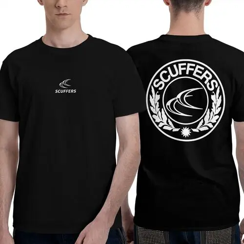 Camiseta de Manga Corta, 100% Algodón, Ropa Unisex para Hombres y Mujeres en 5 Tallas, Camiseta Negra CON DOBLE ESTAMPADOS, Cuello redondo. - 1