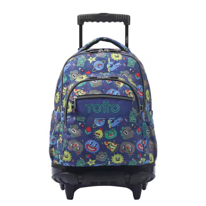 Totto Mochila escolar ruedas Renglones Material: Poliéster reciclado 32 x 45.5 x 18 cm - 1